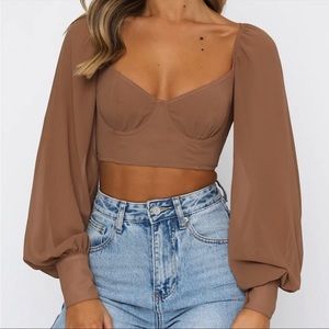 Brown crop top